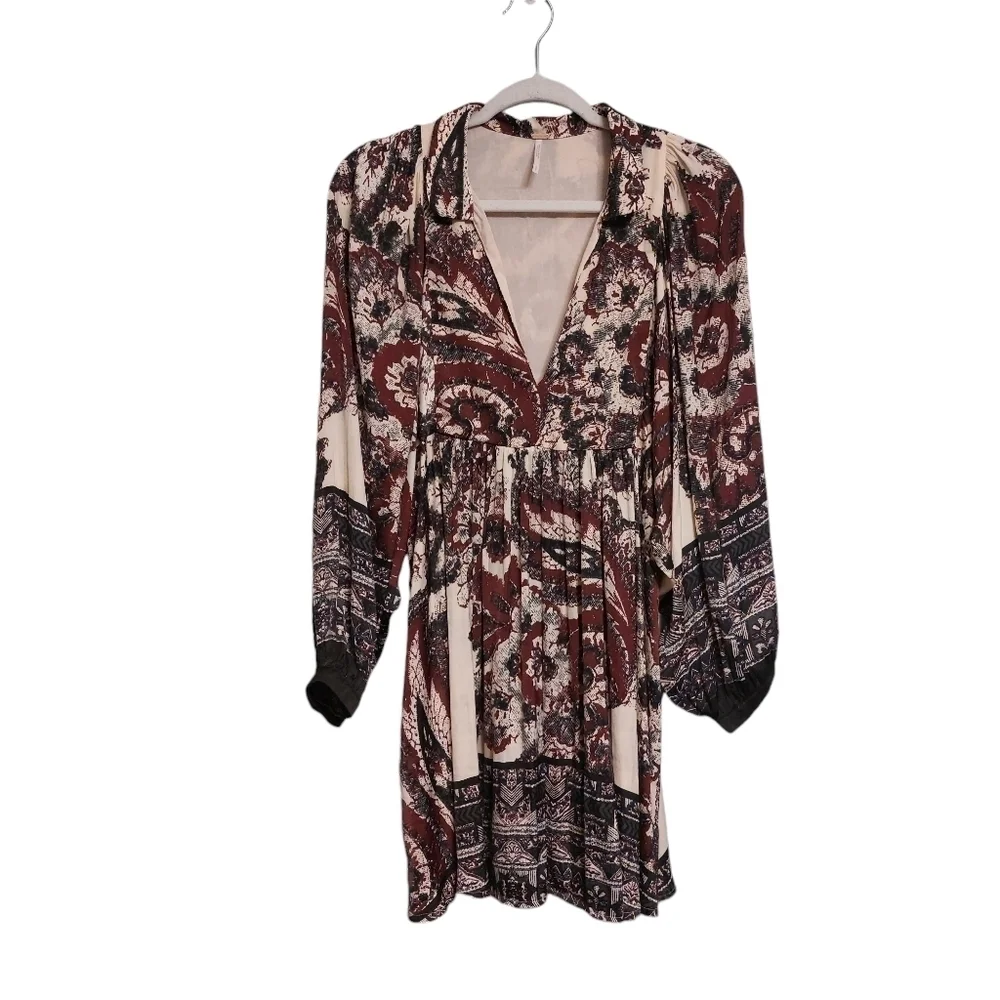 Free People Long Sleeve Say You Love Me Mini Dress- size S